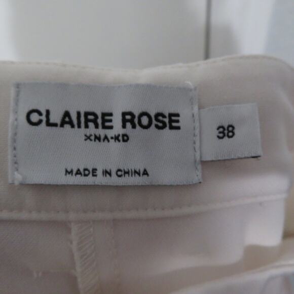 Claire Rose X Na-KD Womens Sz 38 Light Pink Cream High Waist Wide Leg Trousers - Picture 5 of 7